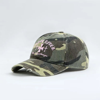 Fashionable And Retro Cross-Stitch Camouflage Baseball Cap