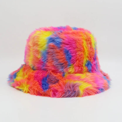 Autumn Winter Warm Hat Men Women Thick Plush Bucket Hat