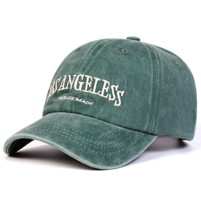 LOS ANGELESS Embroidery Wash Baseball Caps