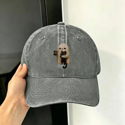 Ghost-Cat Spooky Black Cat Aesthetic Casual Baseball Cap