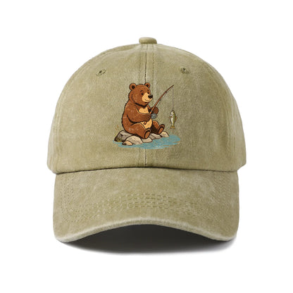 Woodland Bear Washed Baseball Cap