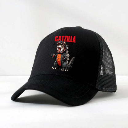 Catzilla Cat Japanese Funny Baseball Cap