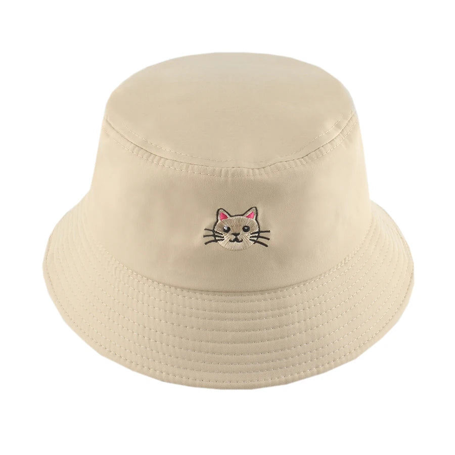 New Soild Color Bucket Hat Cartoon Cute