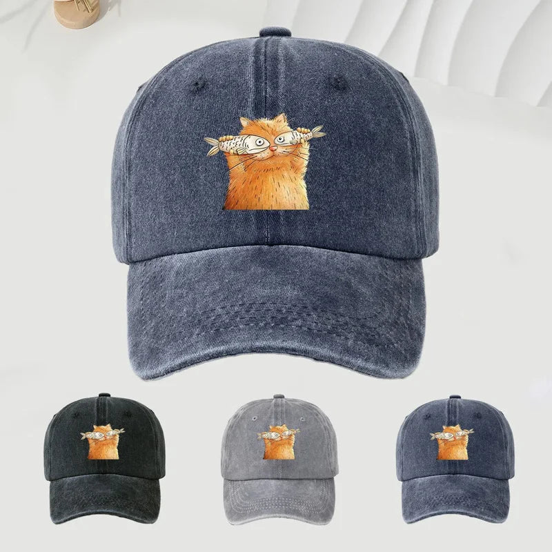 Cute Cat Printed Baseball Cap
