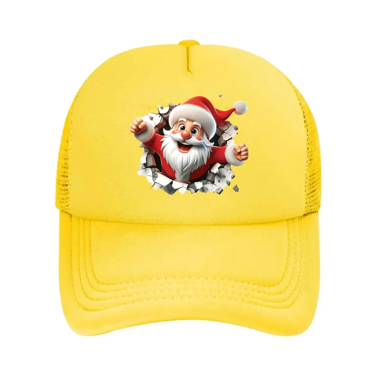 Christmas Santa 3D Broken Wall Graphic 2026 Mesh Baseball Cap