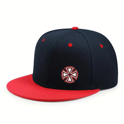Printed Snowflake Pattern Flat Edge Snapback Cap