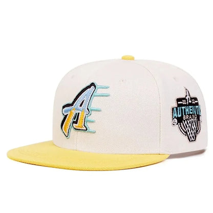 Unisex A Letter Embroidery Side Basketball Hip-hop Hats Snapback Cap