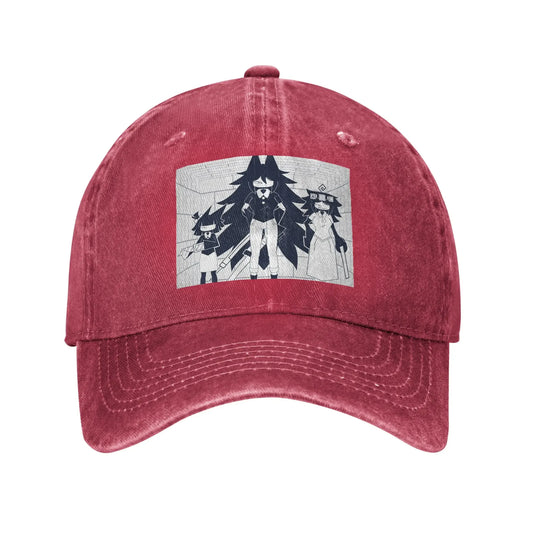 FPE Miss Circle Doodle Cartoon Game Denim Cap Casual Baseball Caps