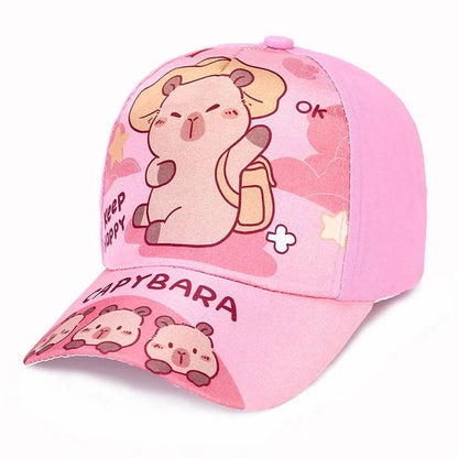 Children's Cartoon Capybara Printed Cute Capybara Hat Lovely Kids Baseball Cap
