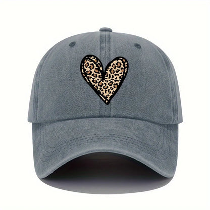 Valentine's Day Leopard Print Heart Print Baseball Cap