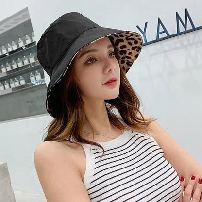 Leopard Reversible Bucket Hat Women