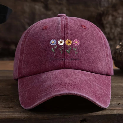 Stylish And Versatile Women's Duckbill Cap With Four-Color Floral Print