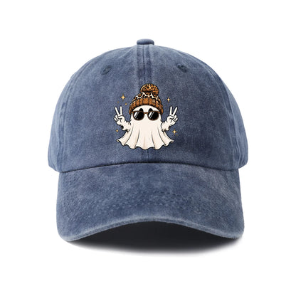 Cool Ghost with Sunglasses Graphic Baseball Cap