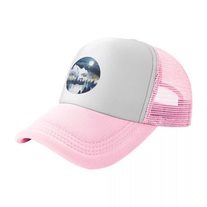 Moonlit Snow Baseball Cap