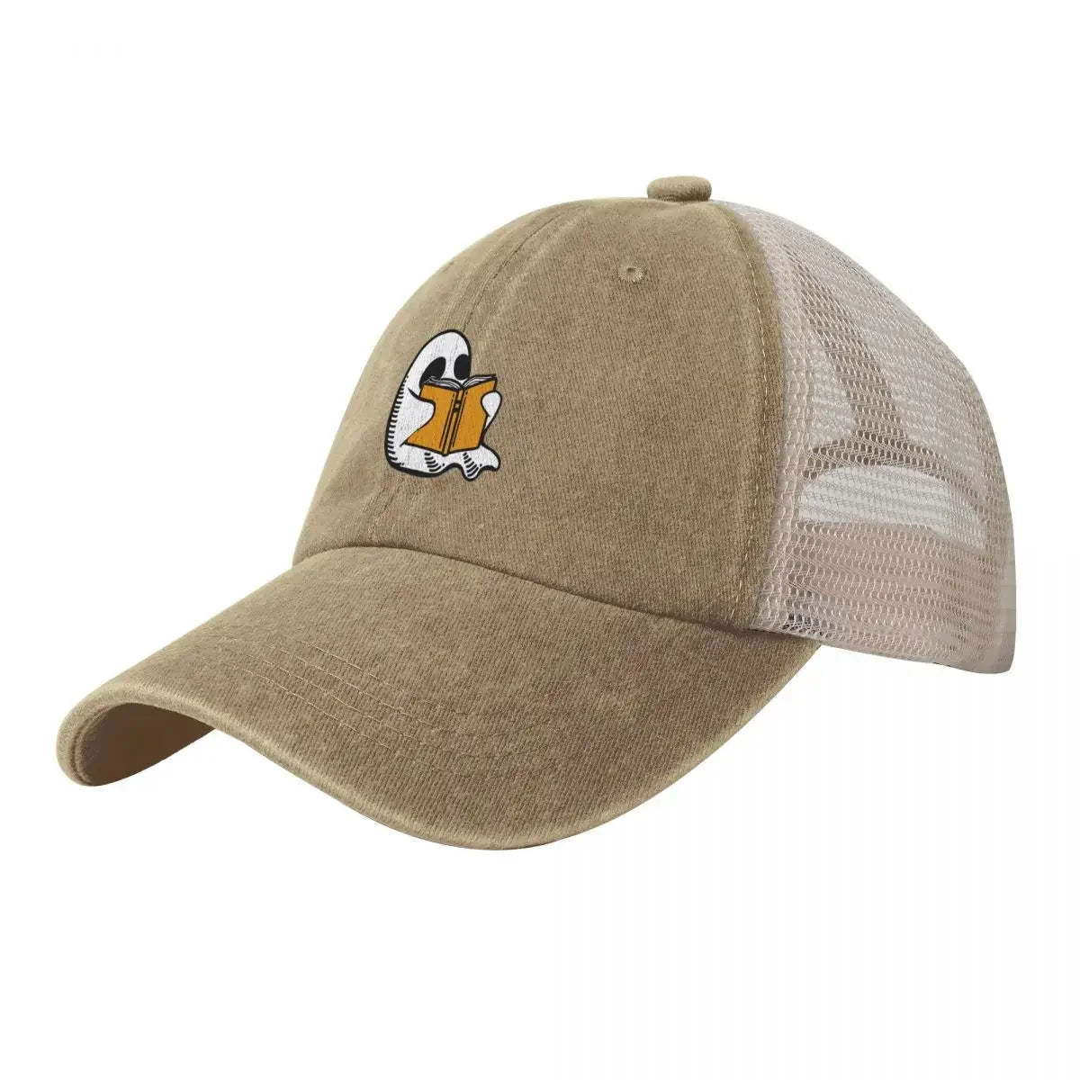 Booooks! Halloween Ghost Cowboy Mesh Baseball Cap Derby Hat Vintage Golf Women Men's
