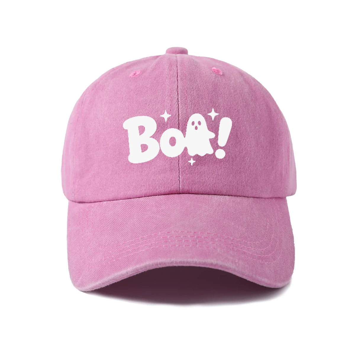 Vintage Washed Boo Ghost Quote Graphic Baseball Cap