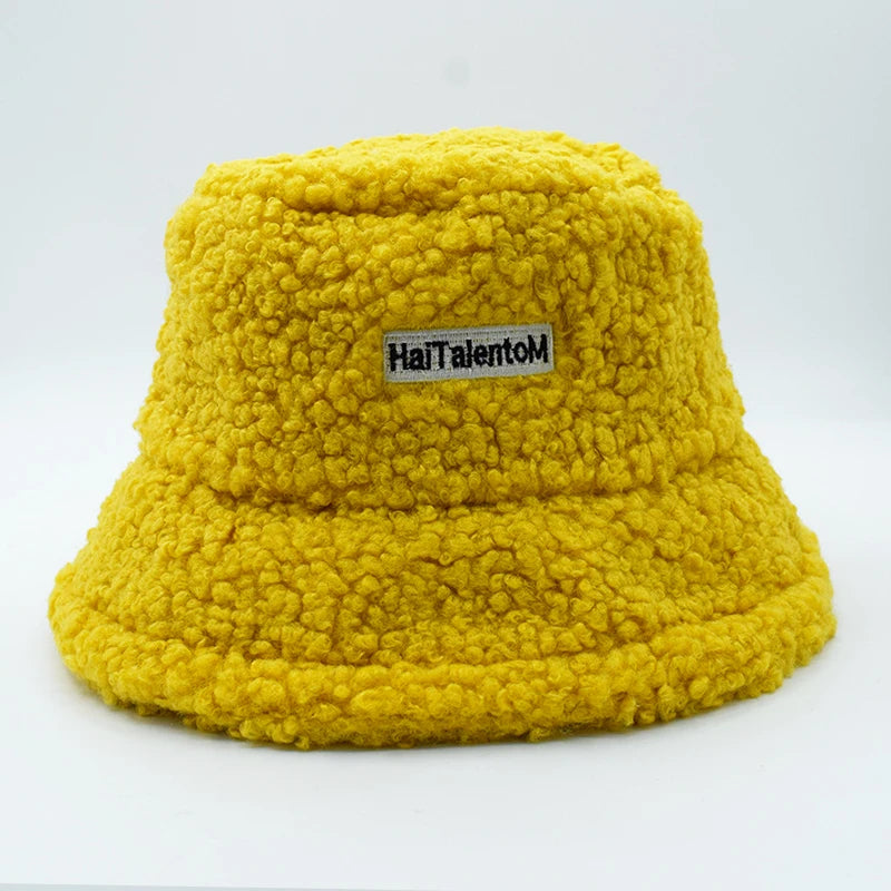 Autumn Winter Warm Hat Men Women Thick Plush Bucket Hat