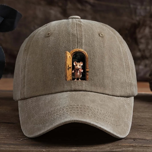 Cute Mouse Printed Baseball Hat
