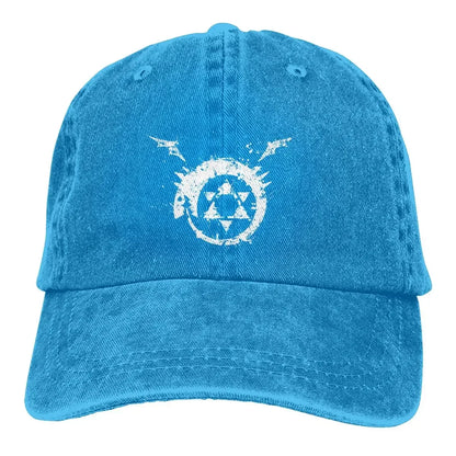 Fullmetal Alchemist Anime Multicolor Hat Peaked Men Women's Cowboy Cap Homunculus Ouroboros Baseball Caps