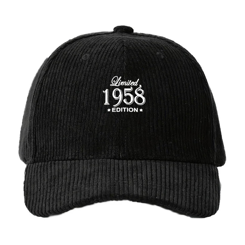 Corduroy Baseball Cap Men Women Limited Edition Retro Style Fashion Dad Cap
