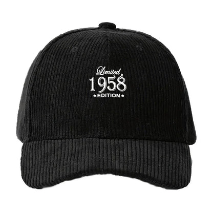 Corduroy Baseball Cap Men Women Limited Edition Retro Style Fashion Dad Cap