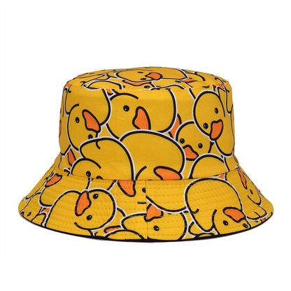 Cute Cartoon Duck Fisherman Hat Travel Beach Hat Lightweight Basin Hat