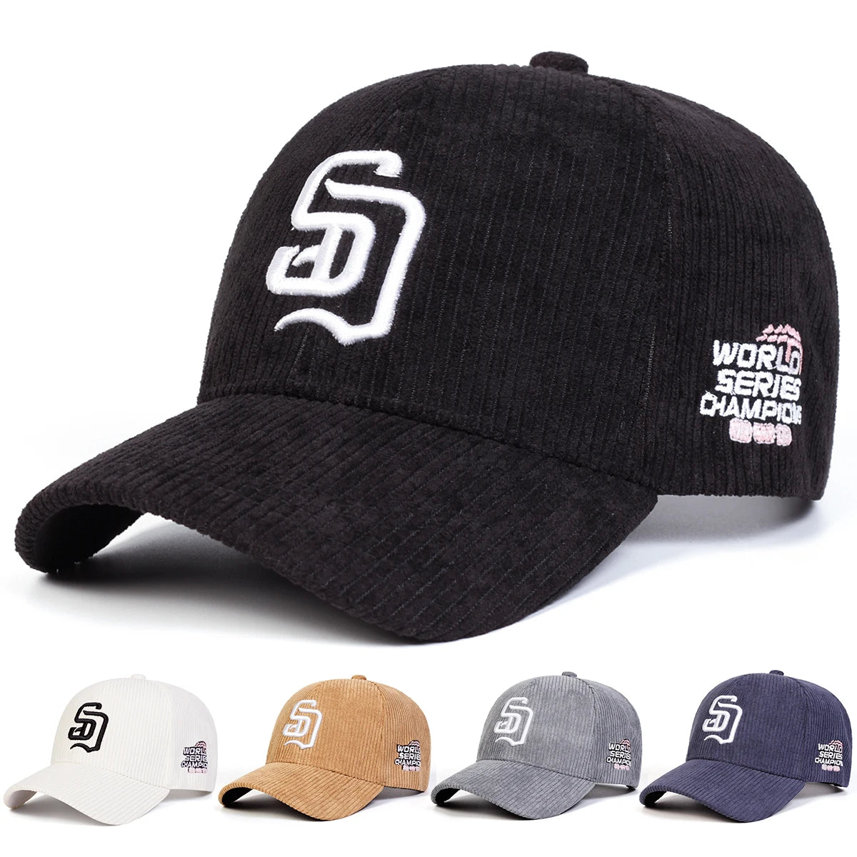 Unisex SD Letter Embroidery Corduroy Baseball Caps Spring And Autumn