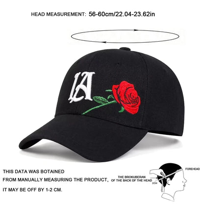 Unisex LA Rose Embroidery Baseball Caps
