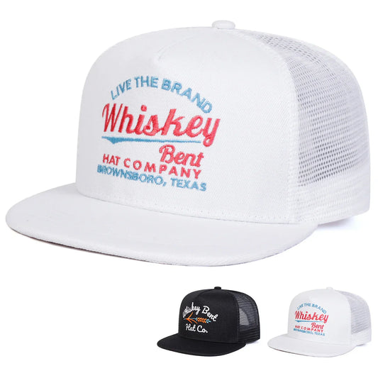 Unisex WHISKEY BENT Letter Embroidery Hip-hop Net Hats