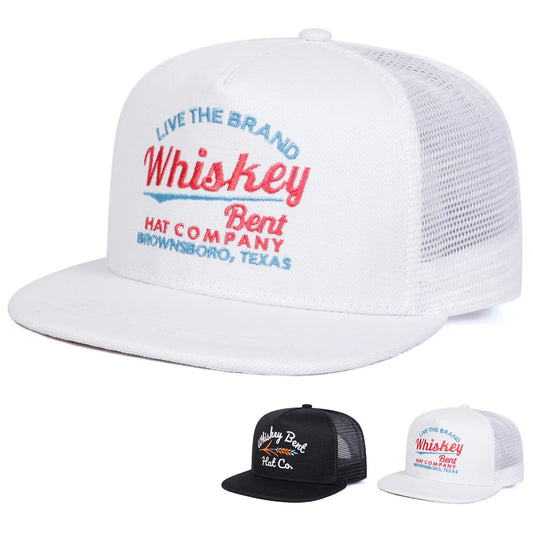 Unisex WHISKEY BENT Letter Embroidery Hip-hop Net Snapback Cap