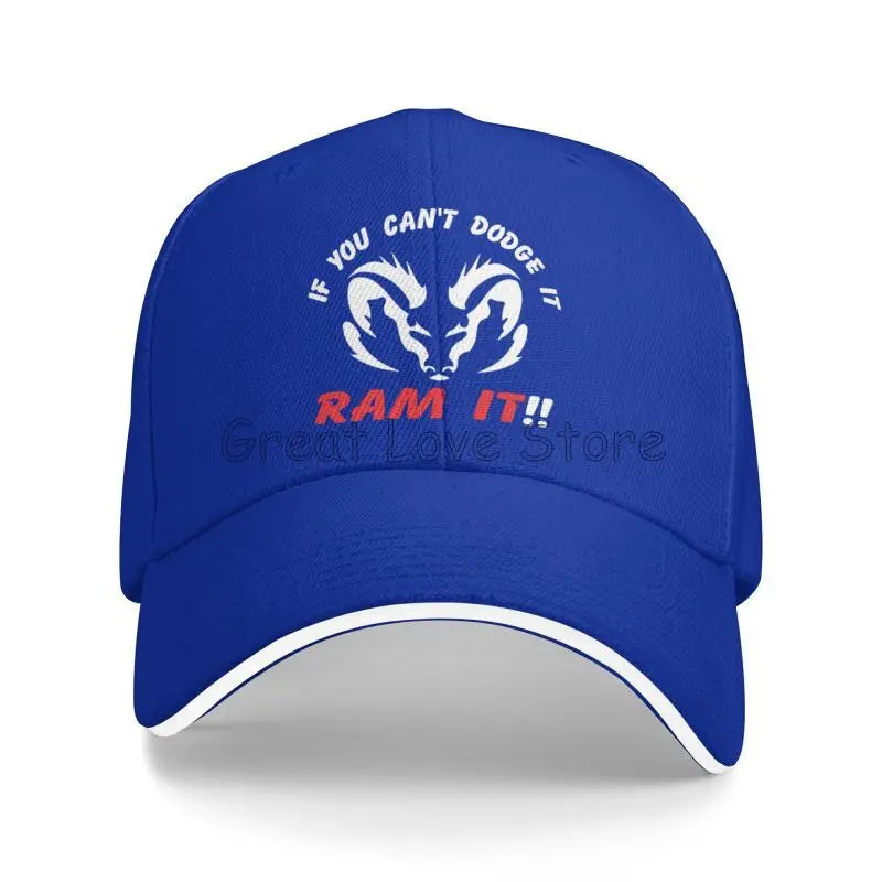 If You Can`T Dodge It Ram It Print Sandwich Baseball Cap