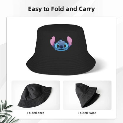 Unisex Bucket Hat Lilo & Stitch Vocation Getaway Headwear Fisherman Hats Cartoon Panama Hat