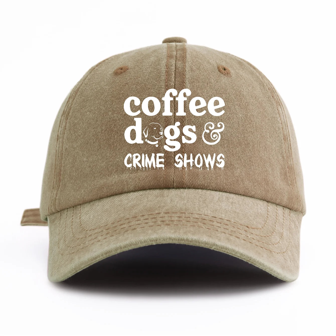 COFFEE DOGS Print Washed Baseball Cap For Adults