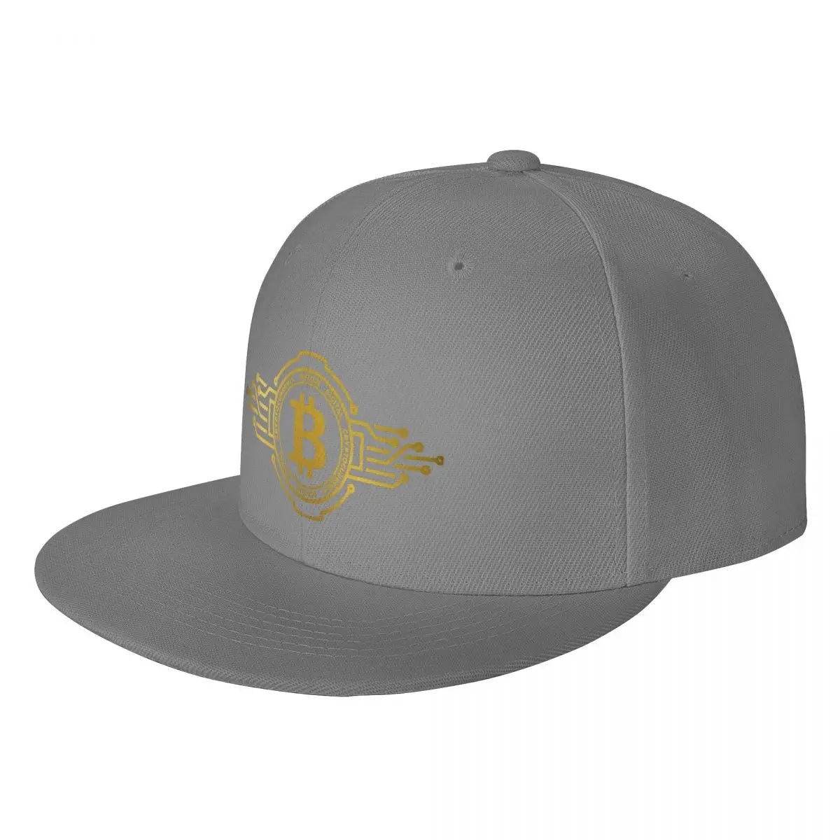Bitcoin Crypto Currency Traders Gold Coin Snapback Cap Panama Hat
