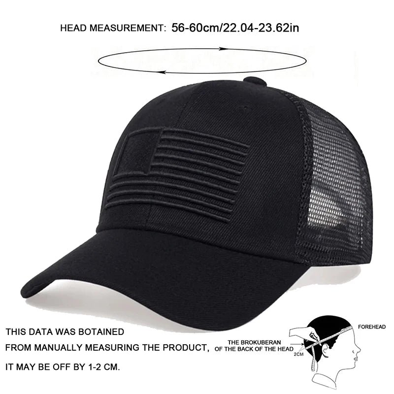 Fashion American Flag Embroidery Baseball Net Caps Spring And Summer