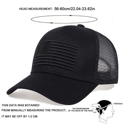 Fashion American Flag Embroidery Baseball Net Caps Spring And Summer
