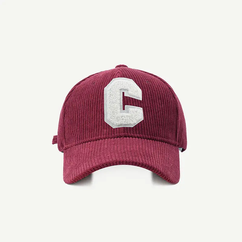 New Corduroy Baseball Cap Ladirs Fashion C Letter Baseball Caps