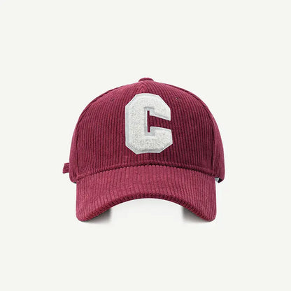 New Corduroy Baseball Cap Ladirs Fashion C Letter Baseball Caps