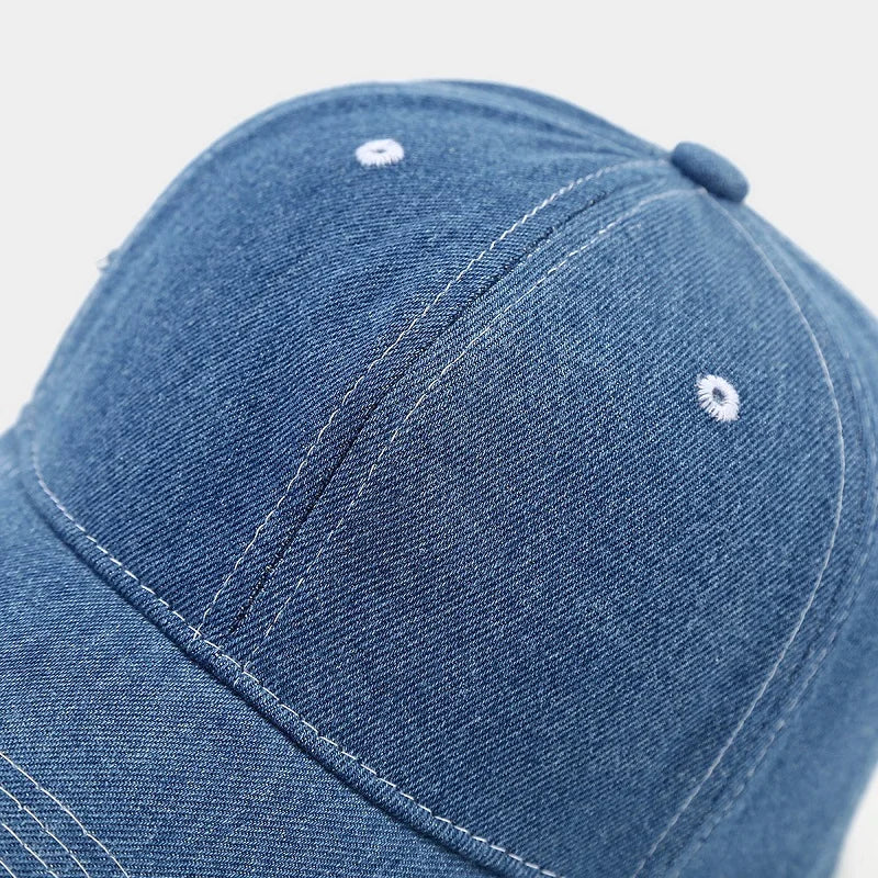 Fashion Korean Solid Color Denim Baseball Cap Women Men