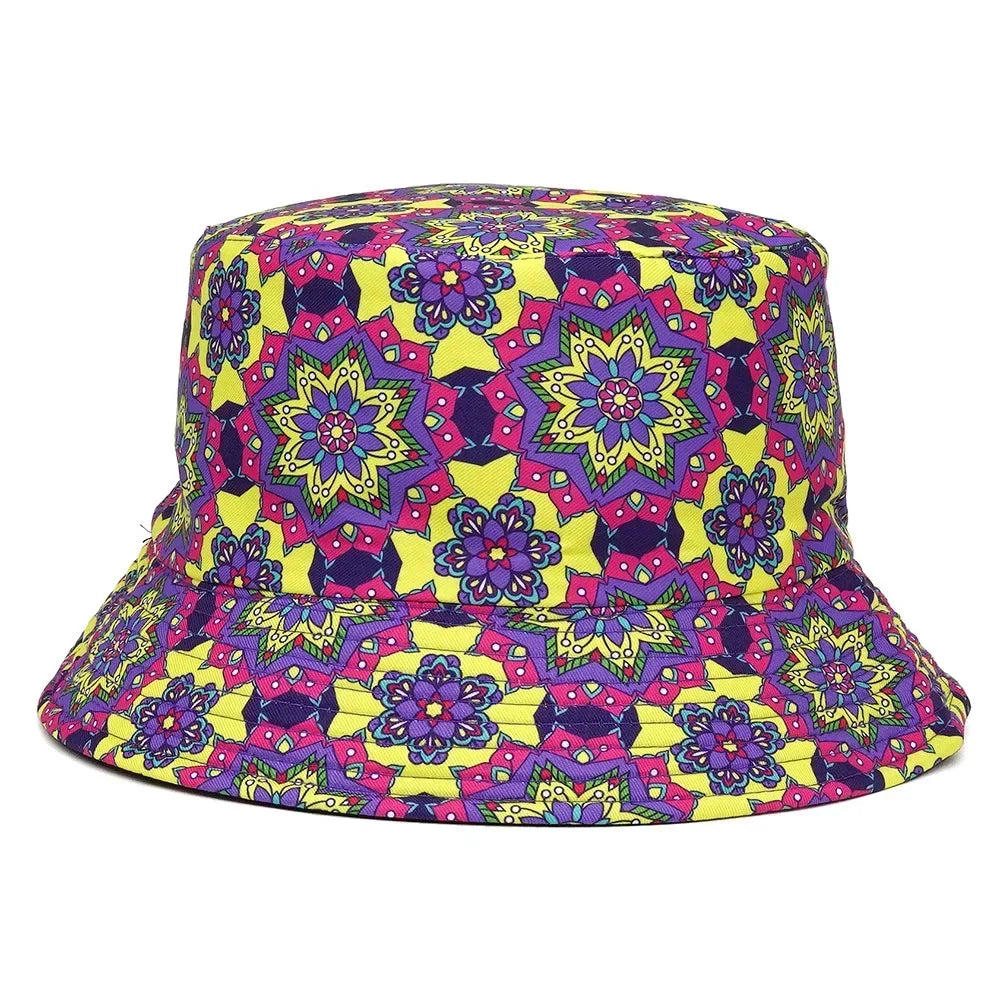 Unisex Cartoon Panama Bucket Hats Animal Letter Print For Women Men