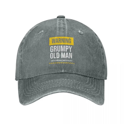 Warning Grumpy Old Man Men Women Baseball Cap