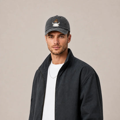 Cool Ghost with Sunglasses Graphic Baseball Cap