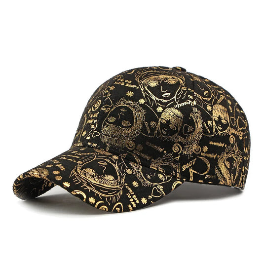 New Graffiti Baseball Cap, Gold Stamping Outdoor Hip-hop Joker Cap