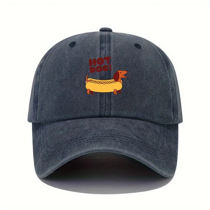 Fun Hot Dog Printed Baseball Hat