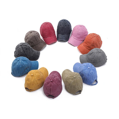 Solid Washed Denim Baseball Cap Vintage Unisex Cotton Sport Hat Women Men