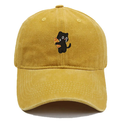Pizza Cat Corduroy Baseball Cap