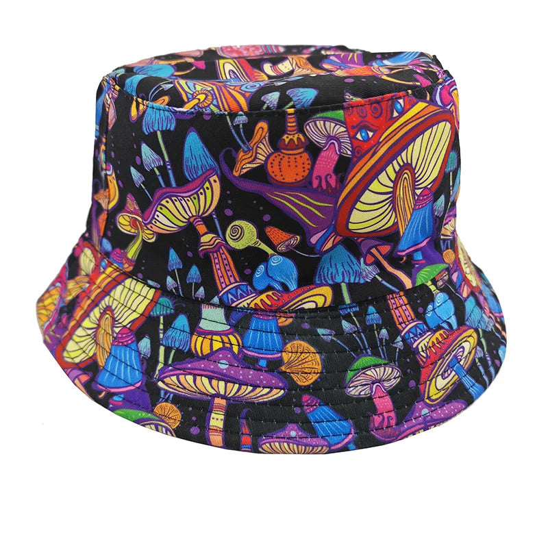 New Fashion Graffiti Sunscreen Bucket Hats Fashion Letter Print Fisherman