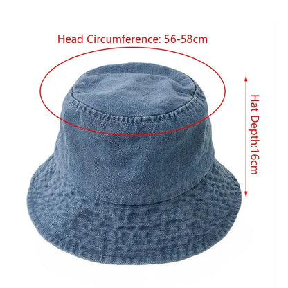 Unisex Cotton Bucket Hats Women Summer Sunscreen Panama Hat Men