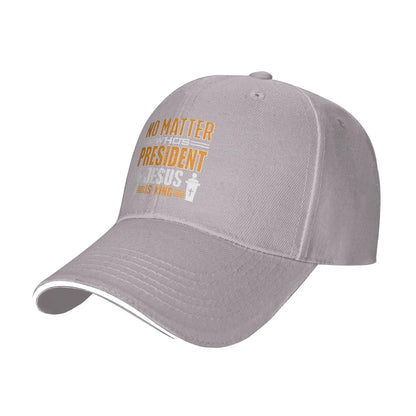 NO Matter Who is President Jesus Is King (5) Running Hippie Baseball Caps