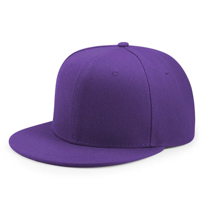 Unisex Hip Hop Solid Color Flat Brim Snapback Hats For Women
